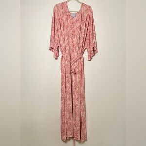 Haute Hippie Tribe Pink Python Knit Maxi Dress W/Fringe Belt  Size 5X NWOT NW